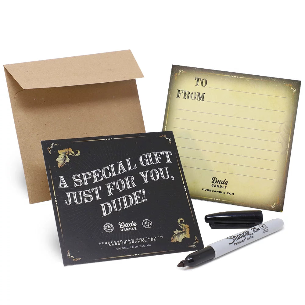 FREE To From Card Dude Candle