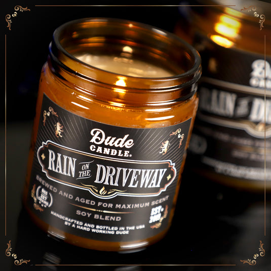 Dude Candle Rain on the Driveway Scented Candle